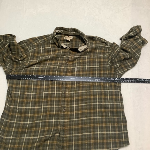 Woolrich Green Plaid Flannel Cotton Shirt Button Up Size XL - Picture 5 of 5